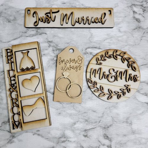 Just Married DIY Kit (wagon & bench)