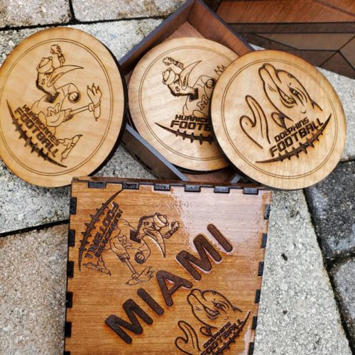 Set of 4 Custom Coasters with Box