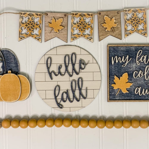 Fall Theme Tiered Tray DIY Set