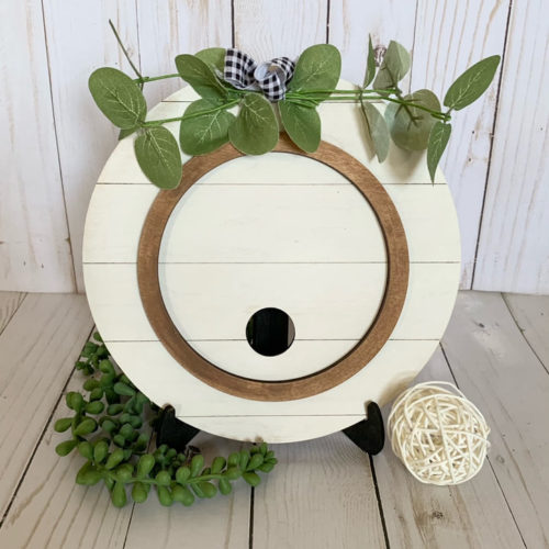 Shiplap Circle Interchangeable Frame w/Stand