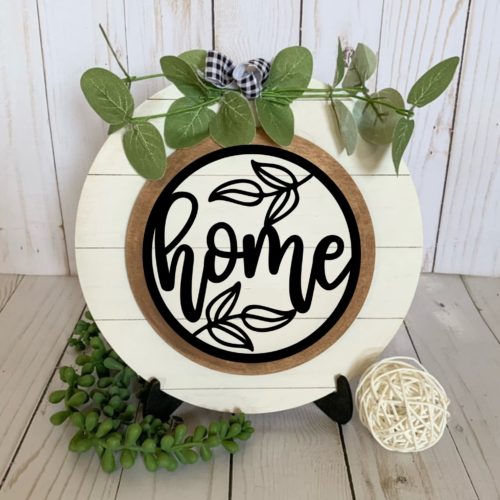 Shiplap Circle Interchangeable Frame w/Stand