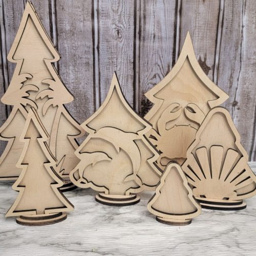 Costal Curvy Christmas Trees DIY