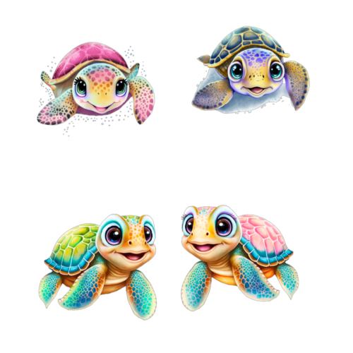 Baby Turtles Set of 4 Acrylic Blank