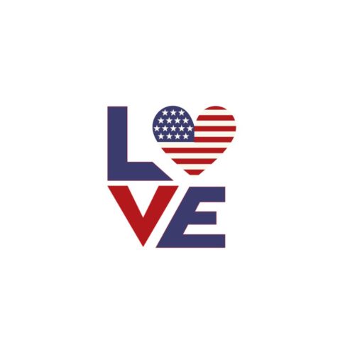 Love Heart w/US Flag Acrylic Blank