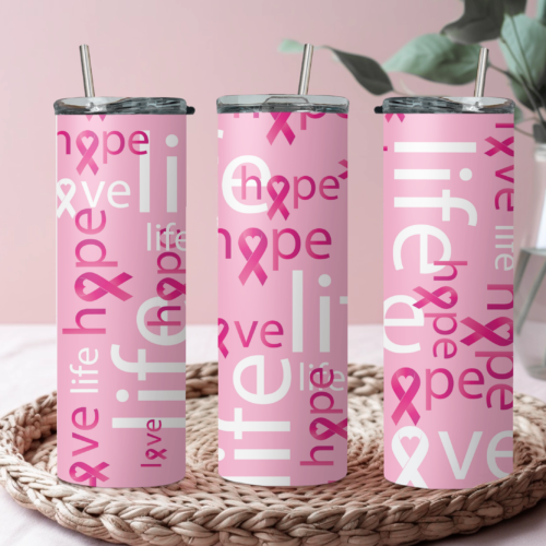 Hope, Believe, Love Sublimated Drinkware