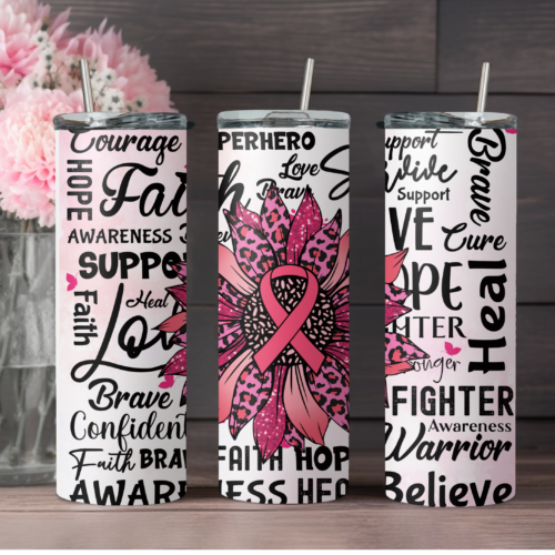 Sunflower Pink Sublimated Drinkware