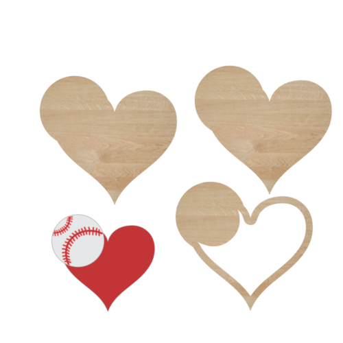 Baseball Heart Acrylic Shaker Blank