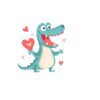 Acrylic Badge Reel / Keyring Blanks with Croc Valentine PNG