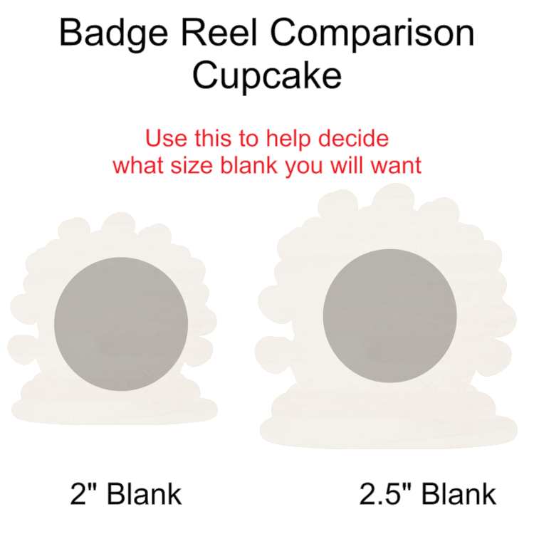 Acrylic Badge Reel / Keyring Blanks with Cupcake Valentine PNG