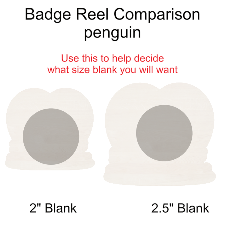 Acrylic Badge Reel / Keyring Blanks with Penguin Valentine PNG