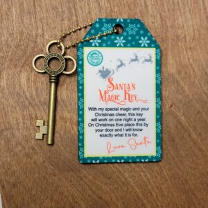 Santa Magic Key - Durable Sub-Board Holiday Decor with Chain and Key for Homes without Chimneys